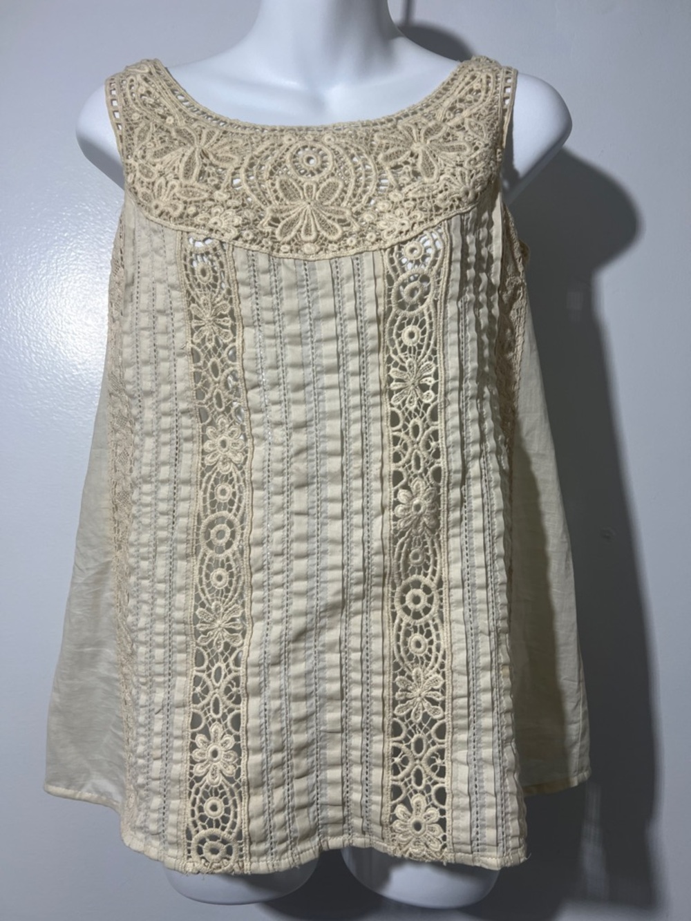 Sundance Cream Crochet Yoke Camisole